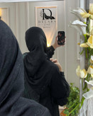 روسری نخ پلیسه مشکی نگینی مدل مهتاب قواره کوچک و مجلسی