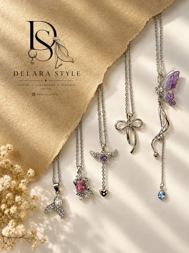 گردنبند مینیمال و فانتزی زنانه از برند stainless steel ,سبک و چشم نواز