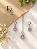 نیمست جواهری قلب پینترستی برند jewelry رنگ ثابت و ضدحساسیت با زنجیر ۳۰ سانتی