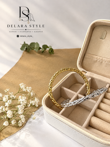 بنگل بافت زنانه از برند jewelry paris شیک و چشم نواز
